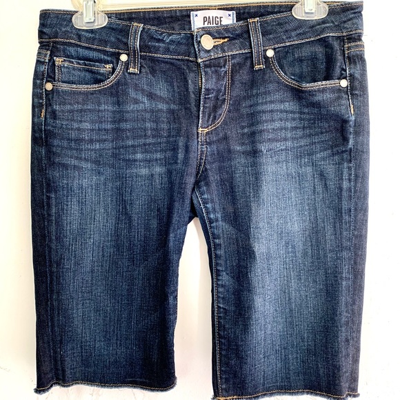 PAIGE Pants - Paige Warner Bermuda Cuttoff Jean Shorts Size 25